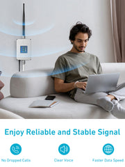 Cell Phone Signal Booster for Home | Boosts 4G LTE 5G Signal up to 4,500 sq ft for Verizon, AT&T, T-Mobile & More | Work on Band 2, 5, 12 and 17 with Hign Gain Antenna